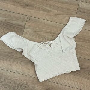 Billabong Cream Off-Shoulder Crop Top